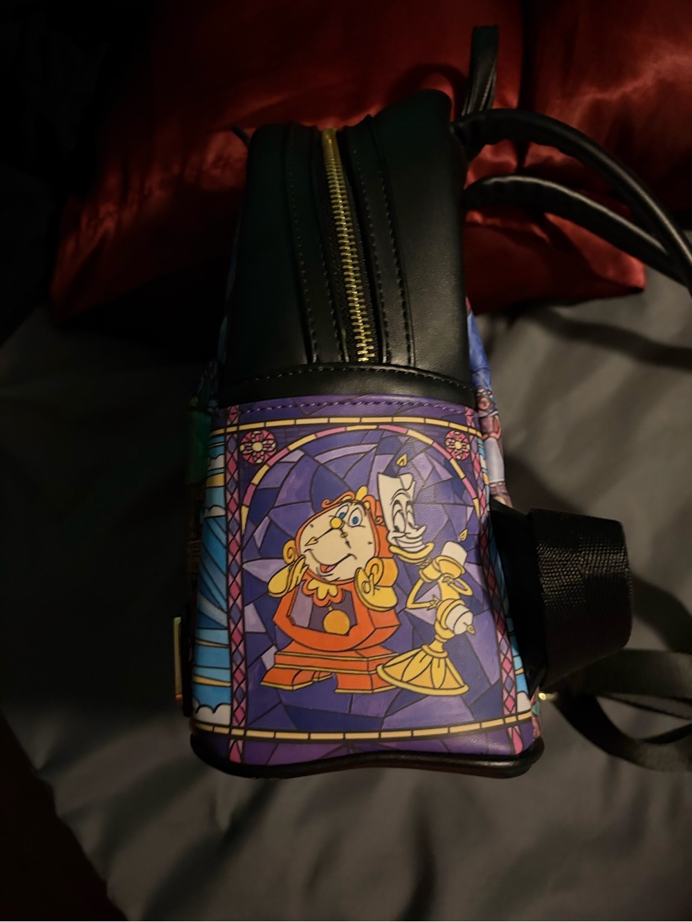 Disney Loungefly Beauty and the Beast Stained Glass Mini Backpack - Multicolor - Picture 5 of 12
